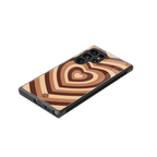y2k brown hearts aesthetic back phone cover | glass case for samsung galaxy s23 ultra