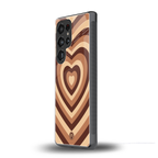 y2k brown hearts aesthetic back phone cover | glass case for samsung galaxy s25 ultra