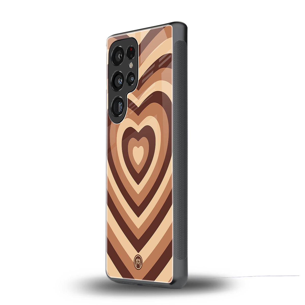 y2k brown hearts aesthetic back phone cover | glass case for samsung galaxy s25 ultra