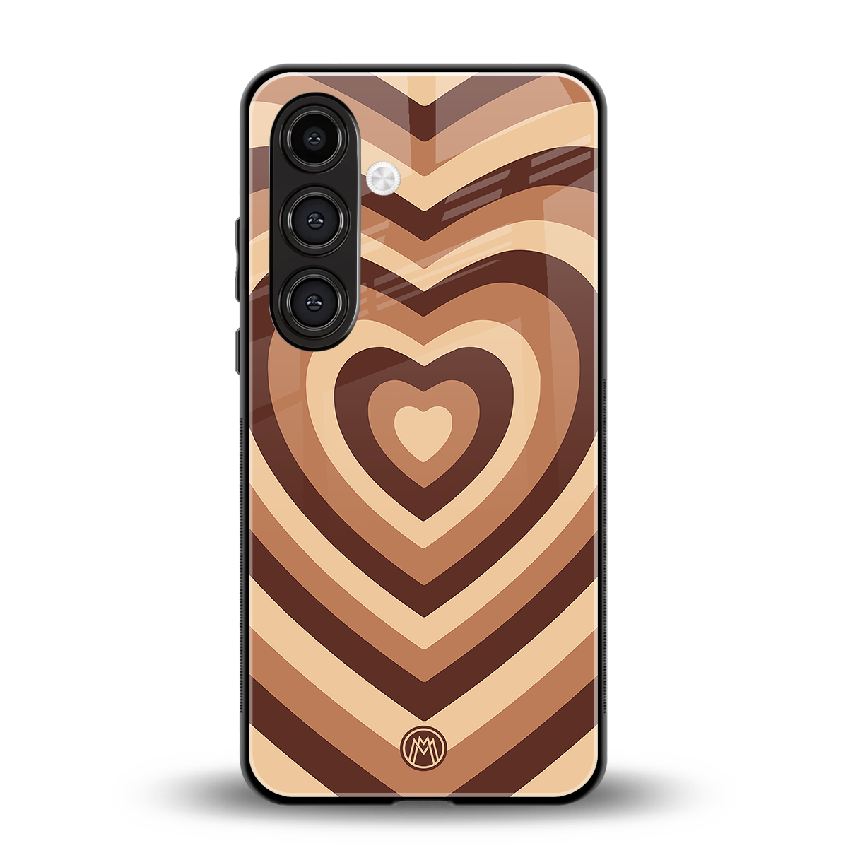 y2k brown hearts aesthetic back phone cover | glass case for samsung galaxy s25 plus