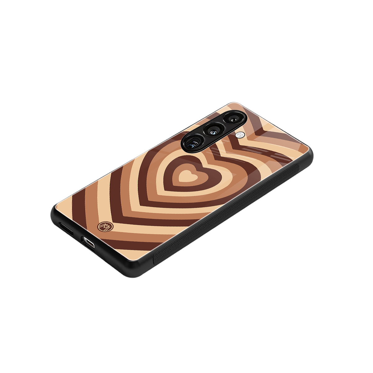 y2k brown hearts aesthetic back phone cover | glass case for samsung galaxy s23 plus