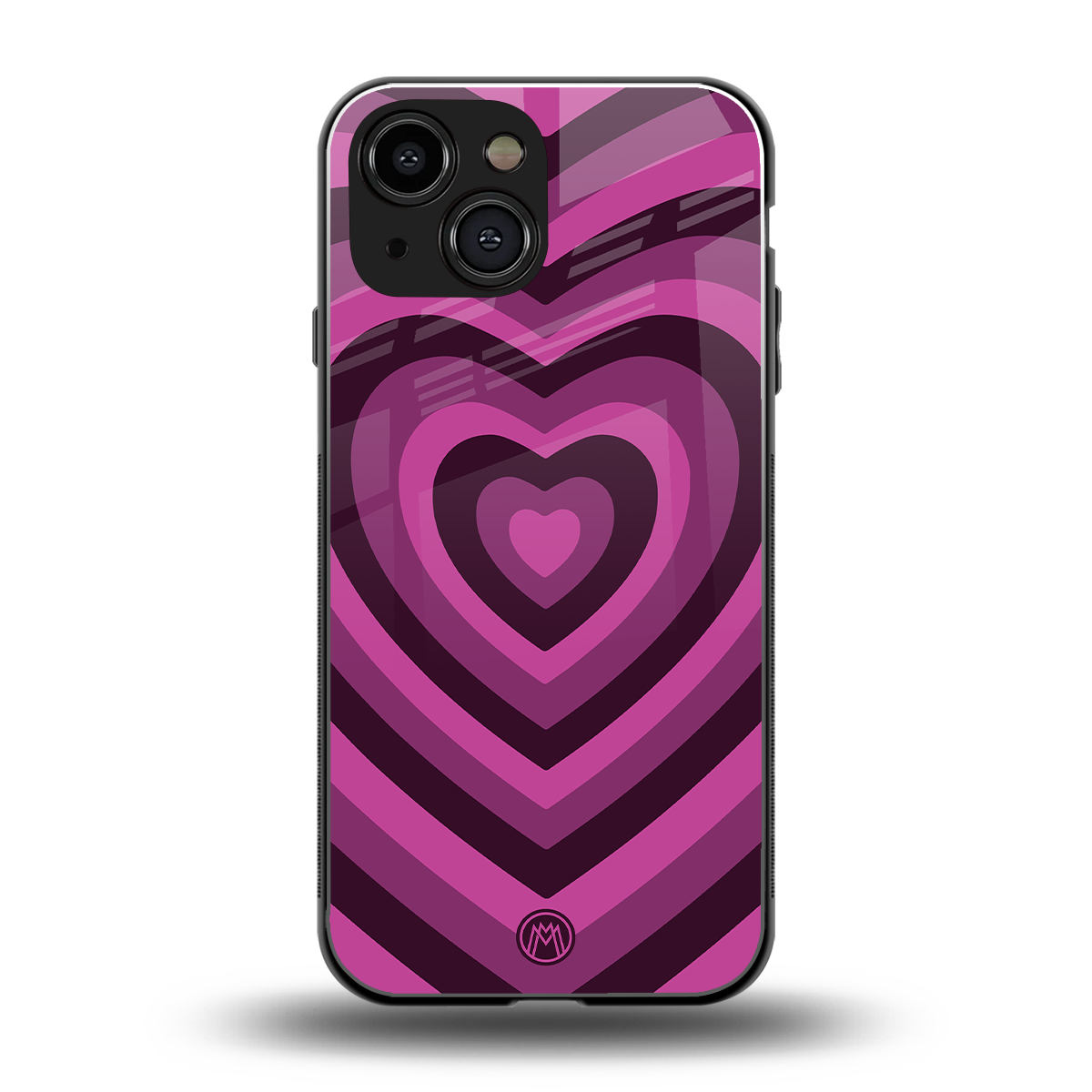 y2k burgundy hearts aesthetic back phone cover | glass case for iphone 13 mini