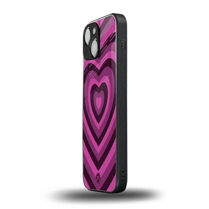 y2k burgundy hearts aesthetic back phone cover | glass case for iphone 13 mini