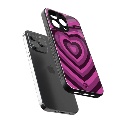 y2k burgundy hearts aesthetic back phone cover | glass case for iphone 13 pro max