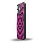 y2k burgundy hearts aesthetic back phone cover | glass case for iphone 13 pro max