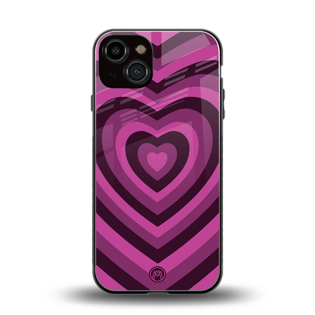 y2k burgundy hearts aesthetic back phone cover | glass case for iphone 13
