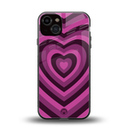 y2k burgundy hearts aesthetic back phone cover | glass case for iphone 13