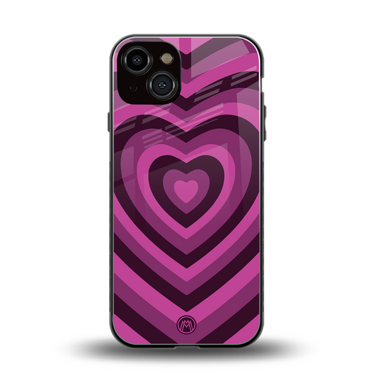 y2k burgundy hearts aesthetic back phone cover | glass case for iphone 13
