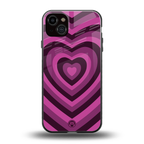 y2k burgundy hearts aesthetic back phone cover | glass case for iphone 15 plus