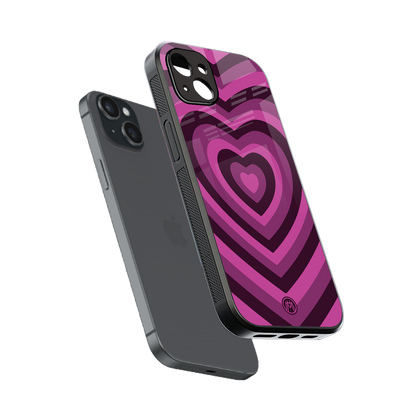 y2k burgundy hearts aesthetic back phone cover | glass case for iphone 14 plus