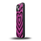 y2k burgundy hearts aesthetic back phone cover | glass case for iphone 14 plus
