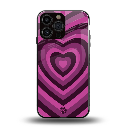 y2k burgundy hearts aesthetic back phone cover | glass case for iphone 14 pro max