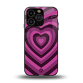 y2k burgundy hearts aesthetic back phone cover | glass case for iphone 15 pro