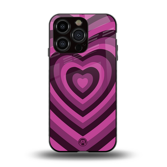 y2k burgundy hearts aesthetic back phone cover | glass case for iphone 15 pro
