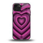 y2k burgundy hearts aesthetic back phone cover | glass case for iphone 15