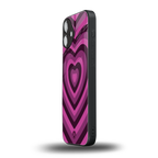 y2k burgundy hearts aesthetic back phone cover | glass case for iphone 16 plus