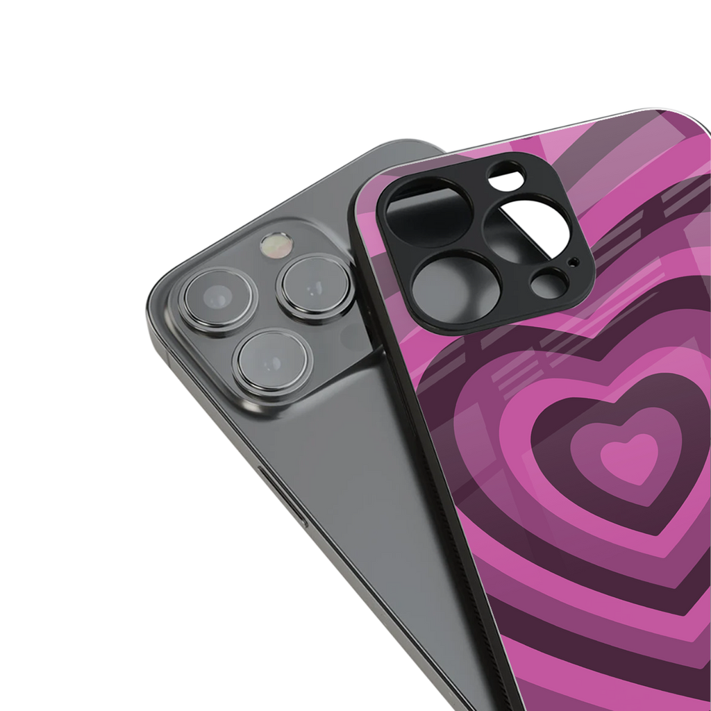 y2k burgundy hearts aesthetic back phone cover | glass case for iphone 13