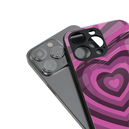 y2k burgundy hearts aesthetic back phone cover | glass case for iphone 14 pro max