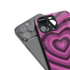 y2k burgundy hearts aesthetic back phone cover | glass case for iphone 15 pro max
