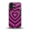 y2k burgundy hearts aesthetic back phone cover | glass case for iphone 16