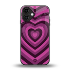 y2k burgundy hearts aesthetic back phone cover | glass case for iphone 16