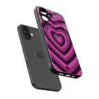 y2k burgundy hearts aesthetic back phone cover | glass case for iphone 16