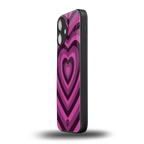 y2k burgundy hearts aesthetic back phone cover | glass case for iphone 16