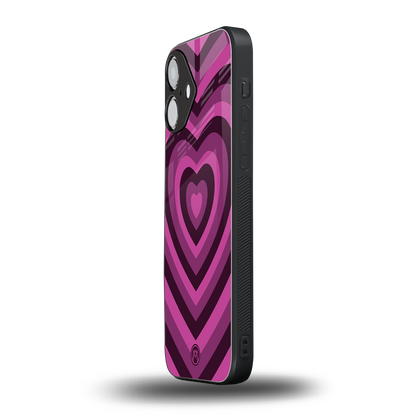 y2k burgundy hearts aesthetic back phone cover | glass case for iphone 16