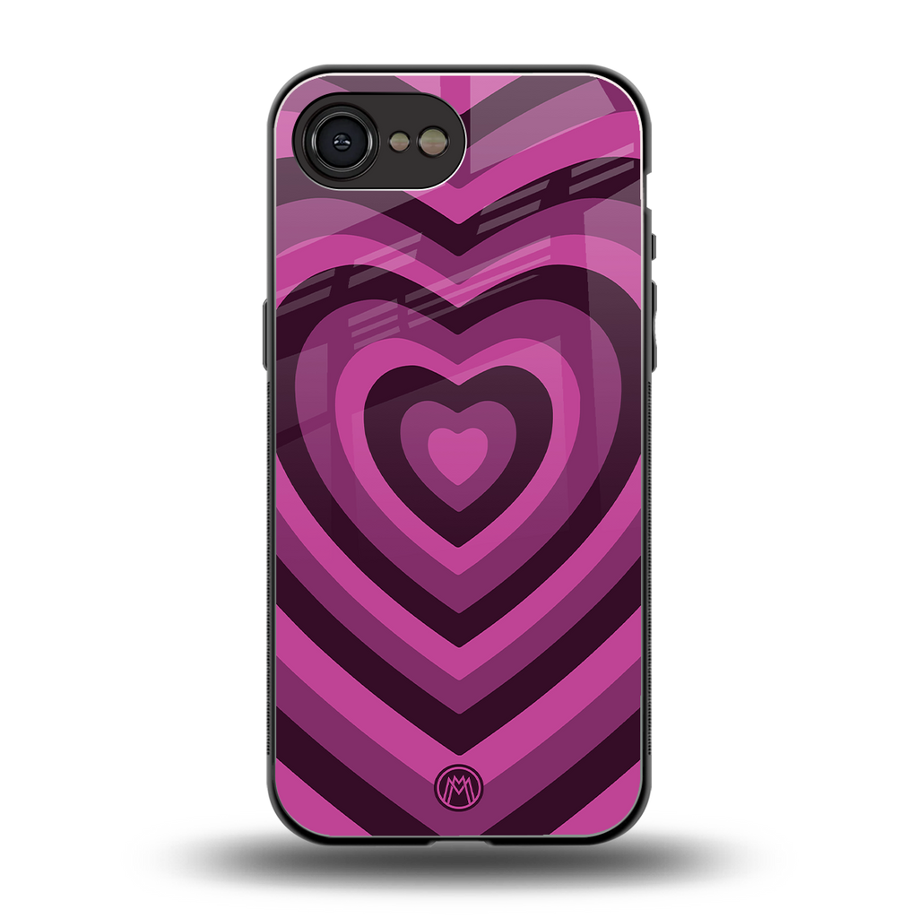 y2k burgundy hearts aesthetic back phone cover | glass case for iphone 16e