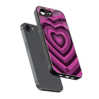 y2k burgundy hearts aesthetic back phone cover | glass case for iphone 16e