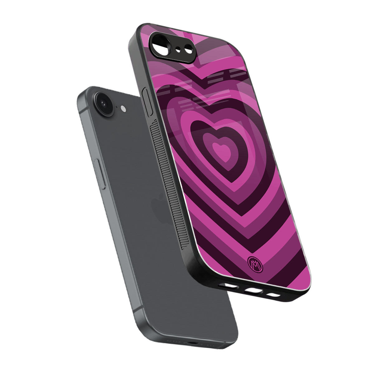 y2k burgundy hearts aesthetic back phone cover | glass case for iphone 16e