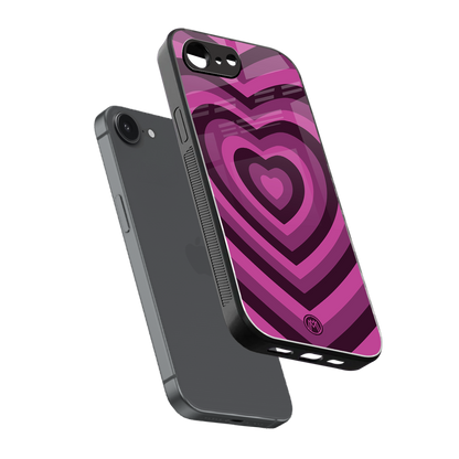 y2k burgundy hearts aesthetic back phone cover | glass case for iphone 16e