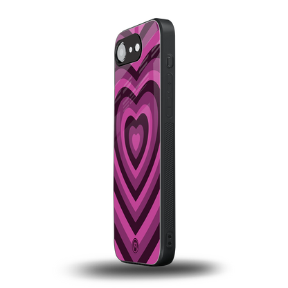 y2k burgundy hearts aesthetic back phone cover | glass case for iphone 16e