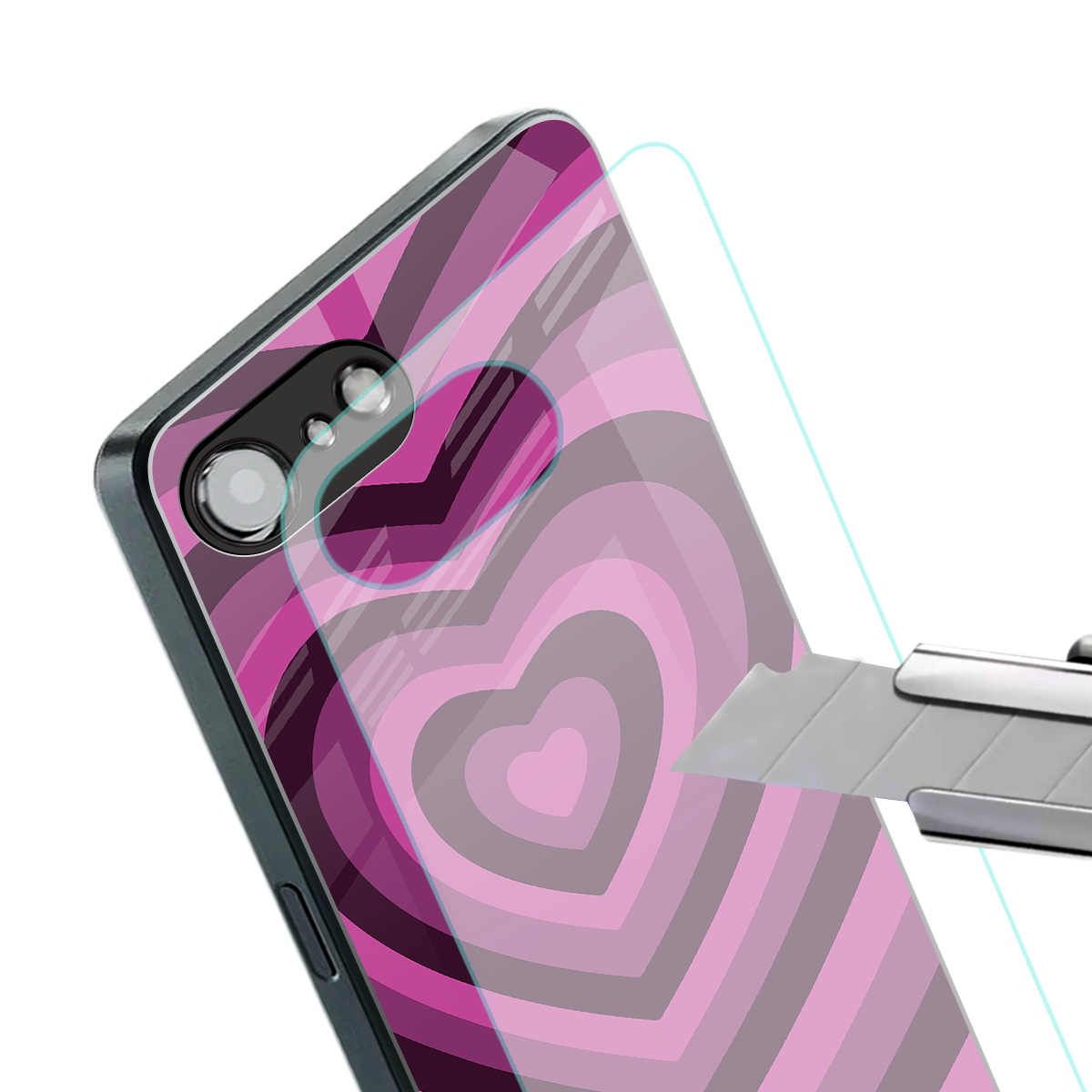 y2k burgundy hearts aesthetic back phone cover | glass case for iphone 16e