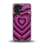 y2k burgundy hearts aesthetic back phone cover | glass case for nothing phone 1