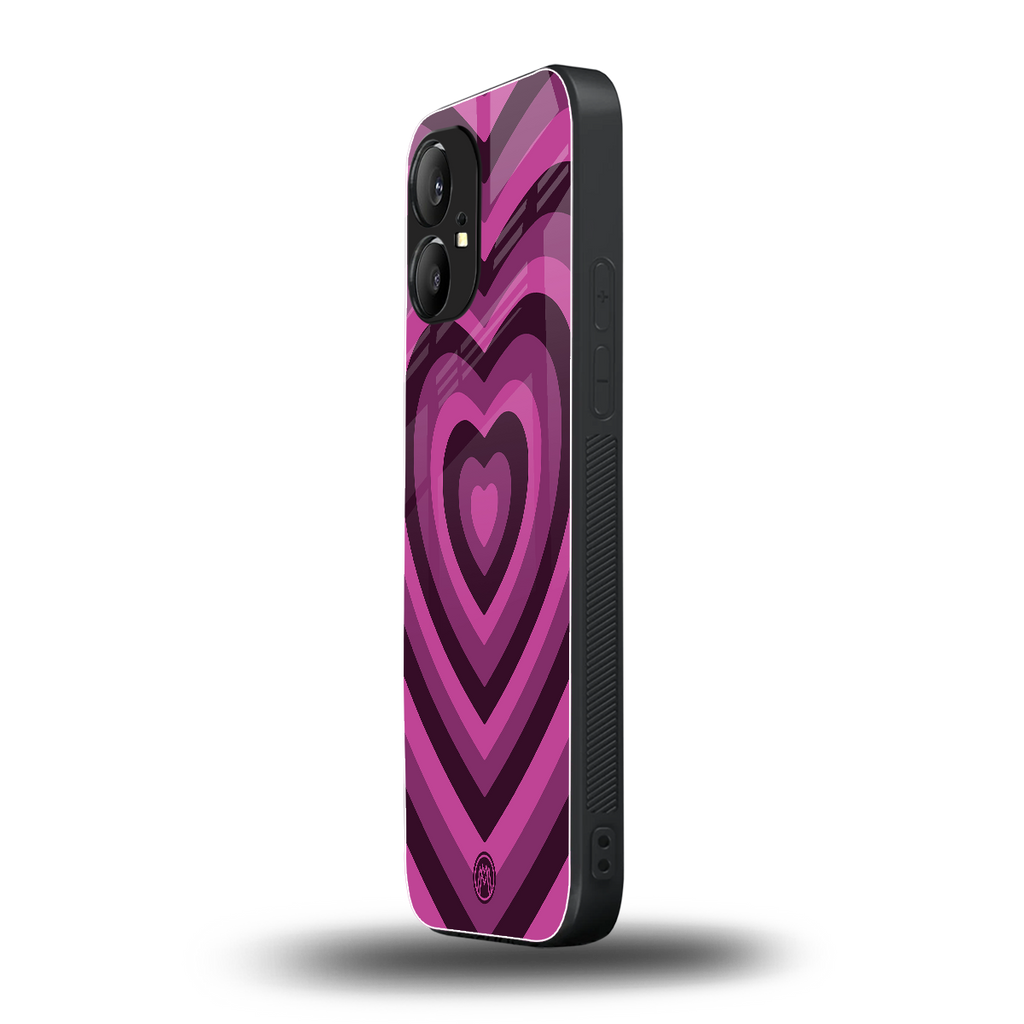 y2k burgundy hearts aesthetic back phone cover | glass case for nothing phone 1