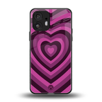 y2k burgundy hearts aesthetic back phone cover | glass case for nothing phone 2