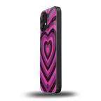 y2k burgundy hearts aesthetic back phone cover | glass case for nothing phone 2
