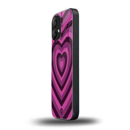 y2k burgundy hearts aesthetic back phone cover | glass case for nothing phone 2