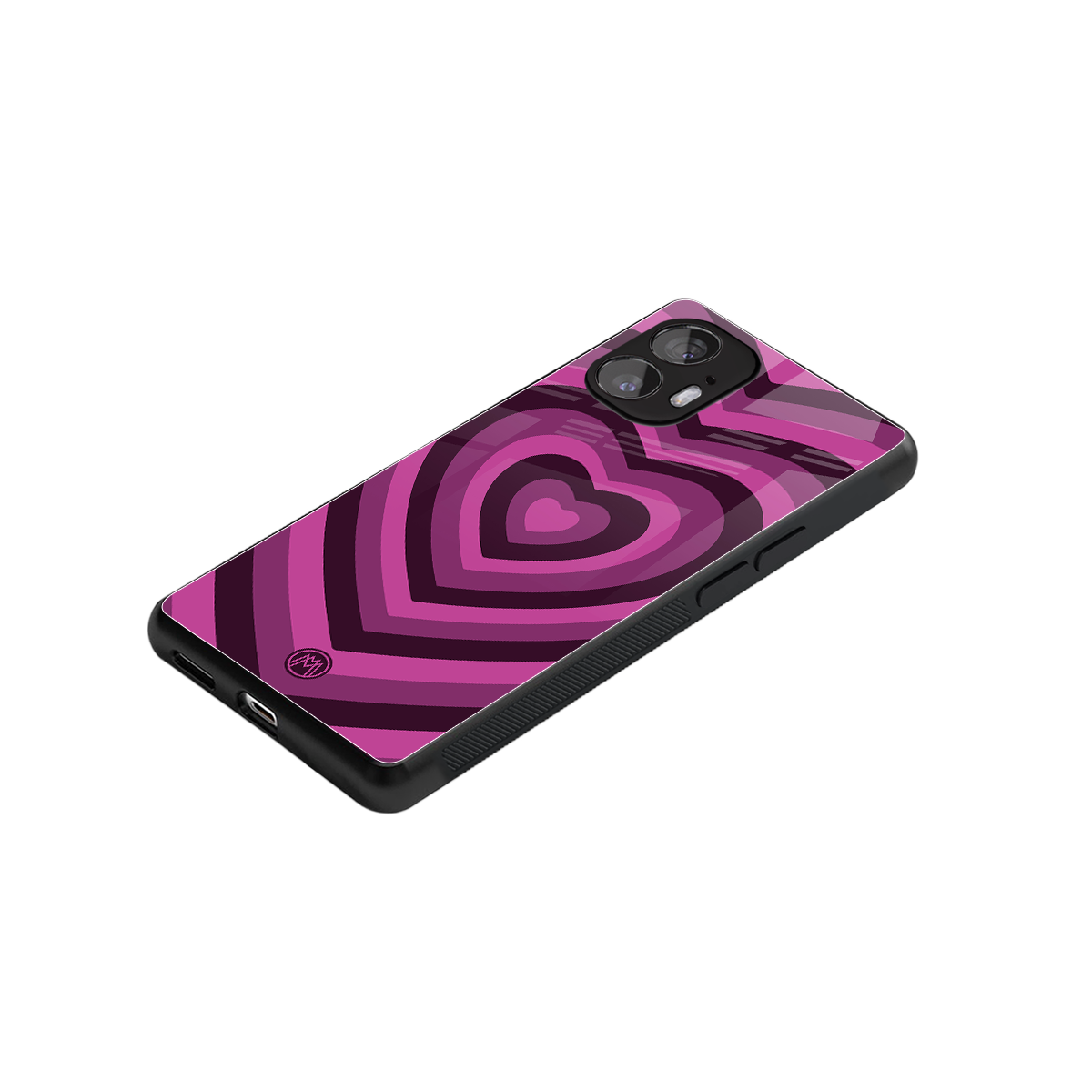y2k burgundy hearts aesthetic back phone cover | glass case for nothing phone 2