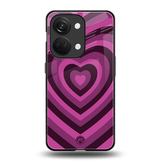y2k burgundy hearts aesthetic back phone cover | glass case for oneplus nord 3