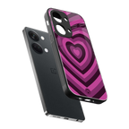 y2k burgundy hearts aesthetic back phone cover | glass case for oneplus nord 3