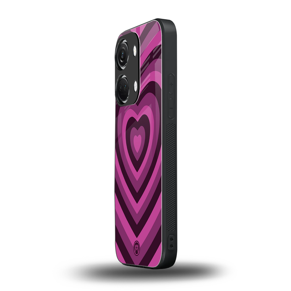 y2k burgundy hearts aesthetic back phone cover | glass case for oneplus nord 3