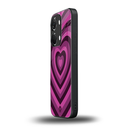 y2k burgundy hearts aesthetic back phone cover | glass case for oneplus nord 3