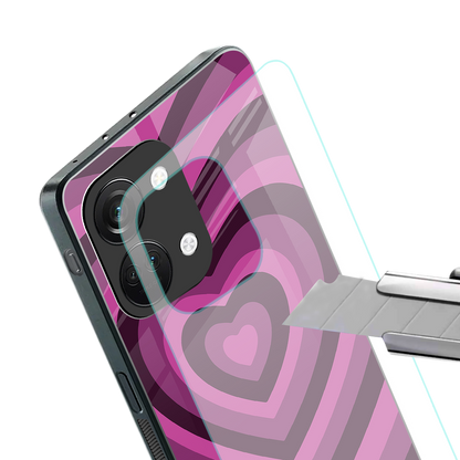 y2k burgundy hearts aesthetic back phone cover | glass case for oneplus nord 3