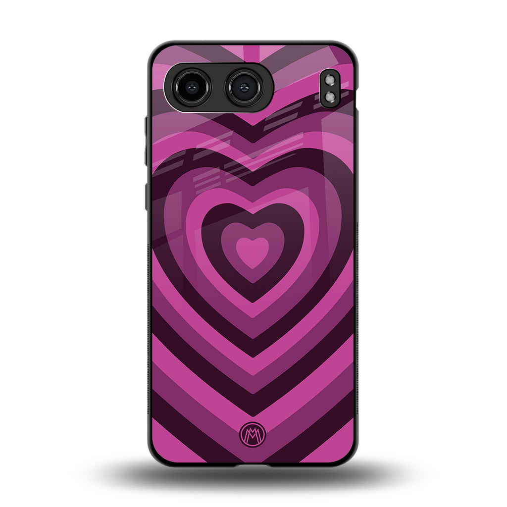 y2k burgundy hearts aesthetic back phone cover | glass case for oneplus nord 4