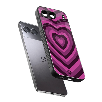 y2k burgundy hearts aesthetic back phone cover | glass case for oneplus nord 4