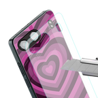 y2k burgundy hearts aesthetic back phone cover | glass case for oneplus nord 4