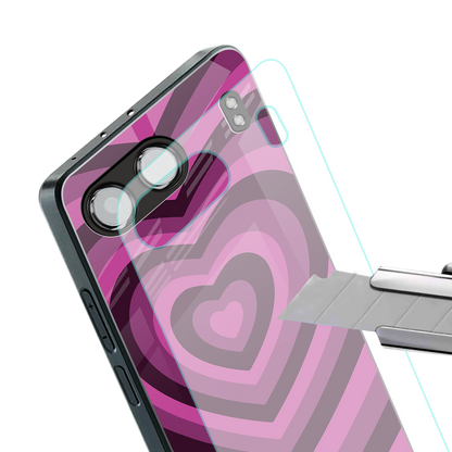 y2k burgundy hearts aesthetic back phone cover | glass case for oneplus nord 4