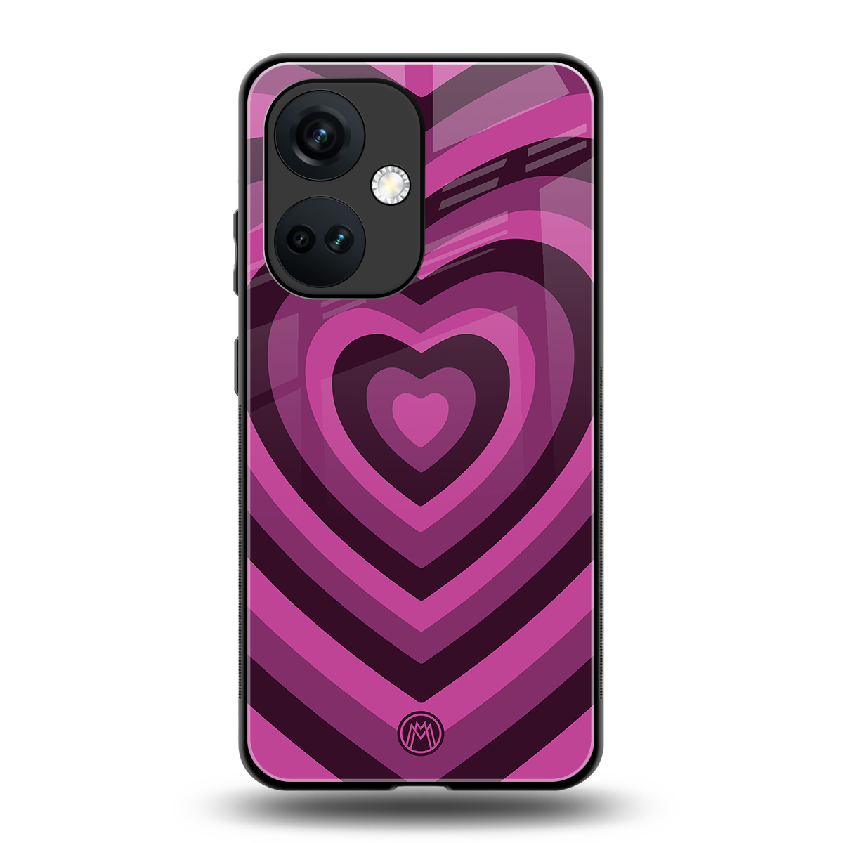 y2k burgundy hearts aesthetic back phone cover | glass case for oneplus nord ce 3